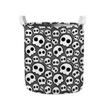 Emo Skull Pattern Print Collapsible Laundry Basket