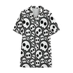 Emo Skull Pattern Print Cotton Hawaiian Shirt