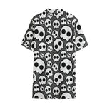 Emo Skull Pattern Print Cotton Hawaiian Shirt