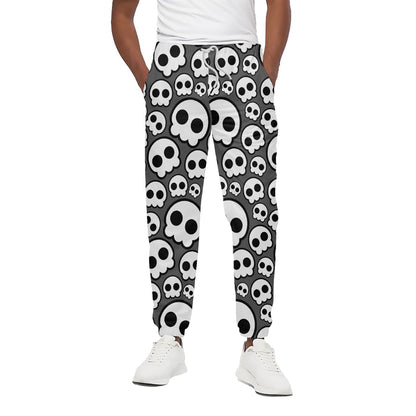 Emo Skull Pattern Print Cotton Pants