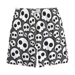 Emo Skull Pattern Print Cotton Shorts