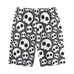 Emo Skull Pattern Print Cotton Shorts
