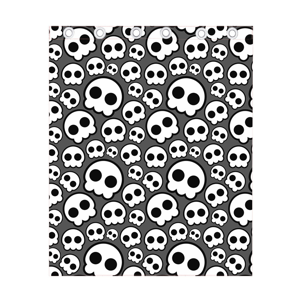 Emo Skull Pattern Print Curtain