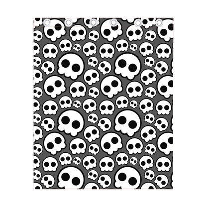 Emo Skull Pattern Print Curtain