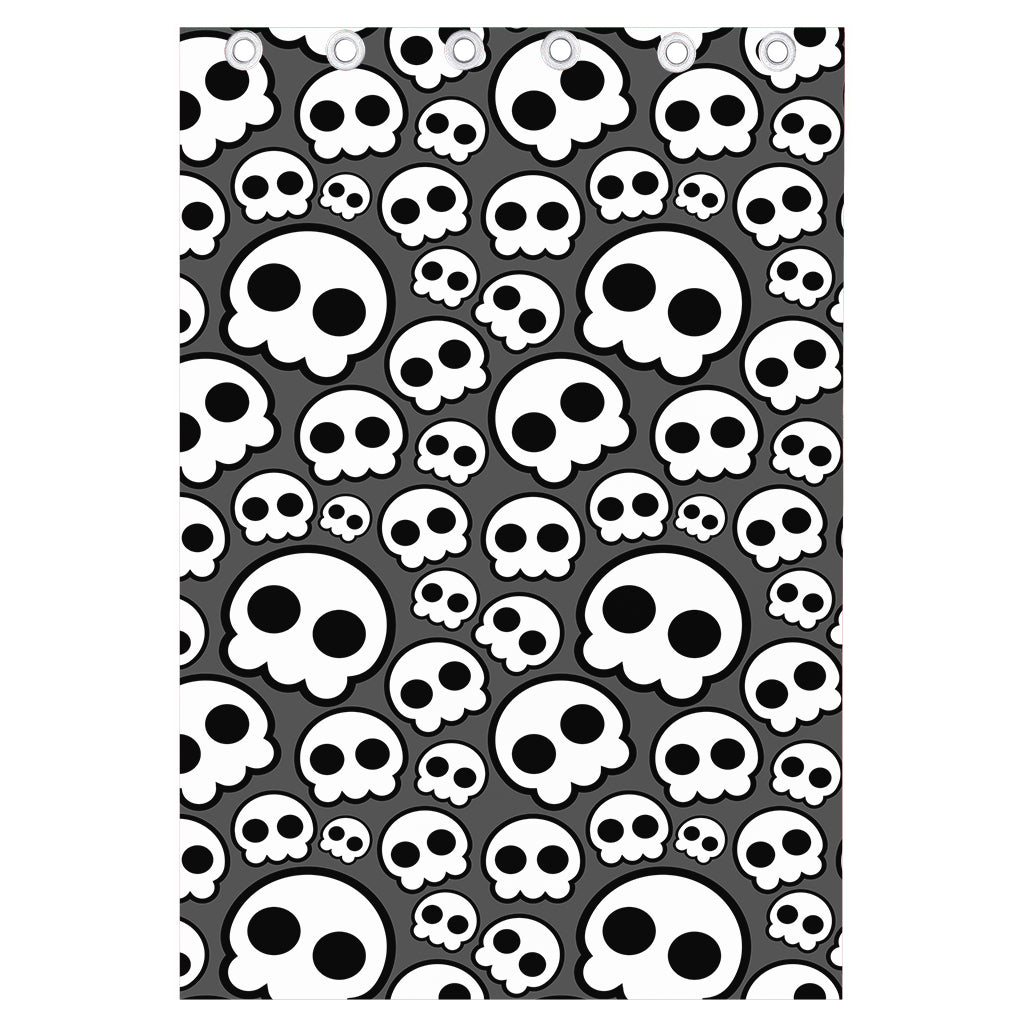 Emo Skull Pattern Print Curtain