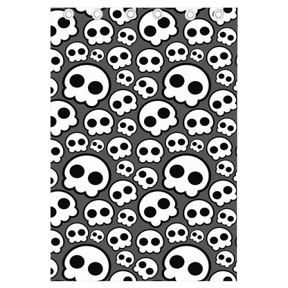 Emo Skull Pattern Print Curtain
