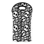 Emo Skull Pattern Print Double Neoprene Wine Tote