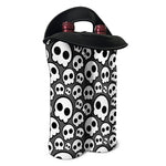 Emo Skull Pattern Print Double Neoprene Wine Tote