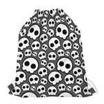 Emo Skull Pattern Print Drawstring Bag