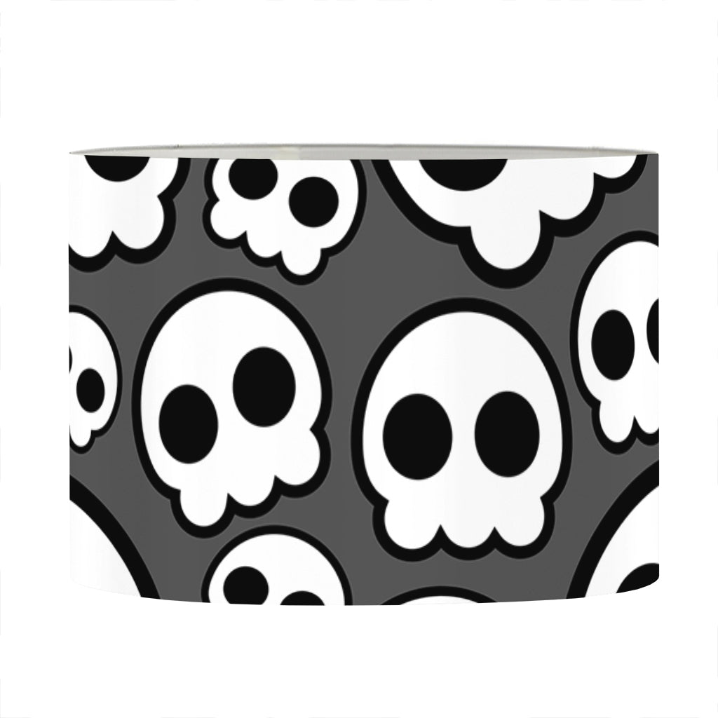 Emo Skull Pattern Print Drum Lamp Shade