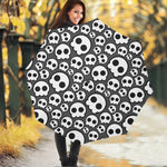 Emo Skull Pattern Print Foldable Umbrella