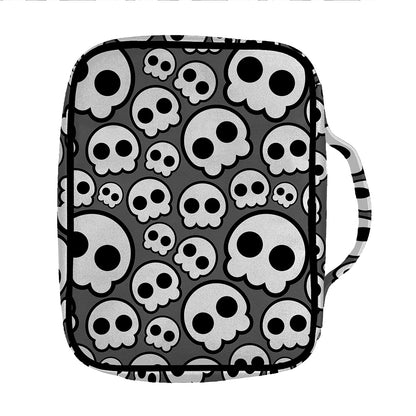 Emo Skull Pattern Print Front Pocket Bible Bag
