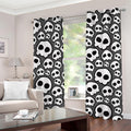 Emo Skull Pattern Print Grommet Curtains