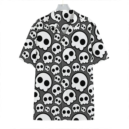 Emo Skull Pattern Print Hawaiian Shirt