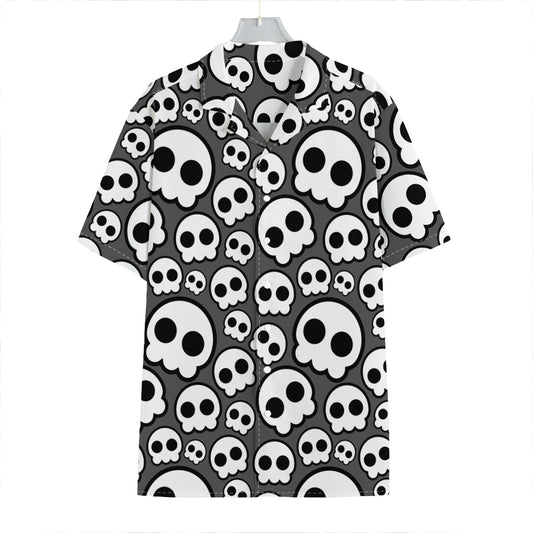 Emo Skull Pattern Print Hawaiian Shirt