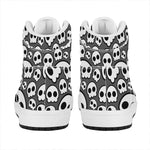 Emo Skull Pattern Print High Top Leather Sneakers
