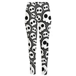 Emo Skull Pattern Print High-Waisted Pocket Leggings