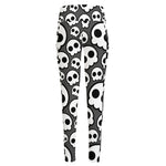 Emo Skull Pattern Print High-Waisted Pocket Leggings