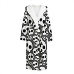Emo Skull Pattern Print Hooded Bathrobe