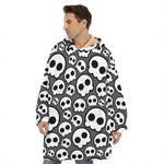 Emo Skull Pattern Print Hoodie Blanket