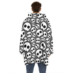 Emo Skull Pattern Print Hoodie Blanket