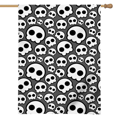 Emo Skull Pattern Print House Flag