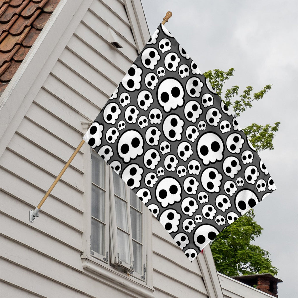 Emo Skull Pattern Print House Flag