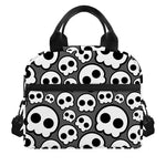 Emo Skull Pattern Print Insulated Lunch Bag