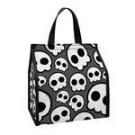 Emo Skull Pattern Print Insulated Lunch Tote
