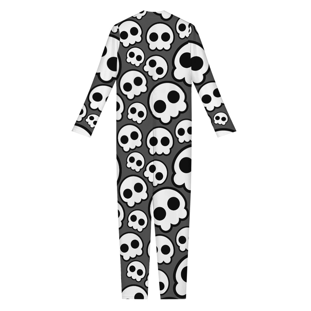 Emo Skull Pattern Print Jumpsuit