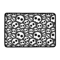 Emo Skull Pattern Print Kitchen Mat