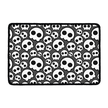 Emo Skull Pattern Print Kitchen Mat