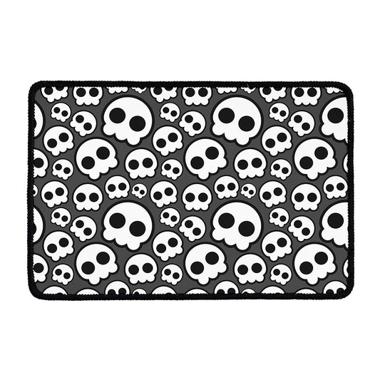 Emo Skull Pattern Print Kitchen Mat