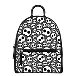 Emo Skull Pattern Print Leather Backpack