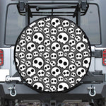 Emo Skull Pattern Print Leather Spare Tire Cover