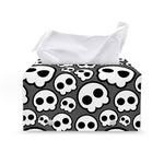 Emo Skull Pattern Print Leather Tissue Box Cover