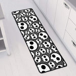 Emo Skull Pattern Print Long Kitchen Mat