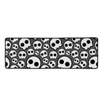 Emo Skull Pattern Print Long Kitchen Mat