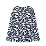 Emo Skull Pattern Print Long Sleeve Short Coat