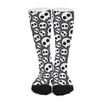 Emo Skull Pattern Print Long Socks