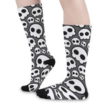 Emo Skull Pattern Print Long Socks