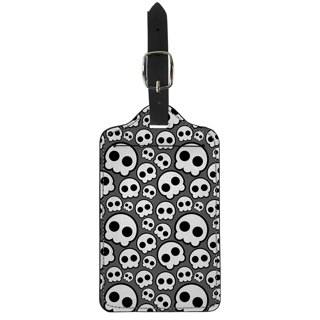 Emo Skull Pattern Print Luggage Tag