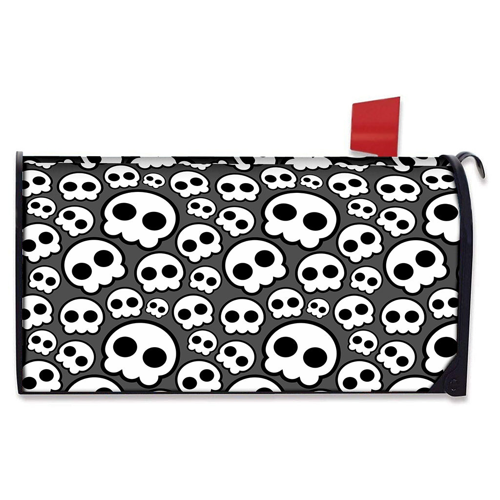 Emo Skull Pattern Print Mailbox Cover
