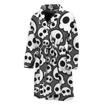 Emo Skull Pattern Print Men's Bathrobe