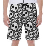 Emo Skull Pattern Print Men's Beach Shorts
