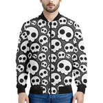 Emo Skull Pattern Print Men's Bomber Jacket