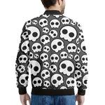 Emo Skull Pattern Print Men's Bomber Jacket