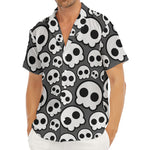 Emo Skull Pattern Print Men's Deep V-Neck Shirt