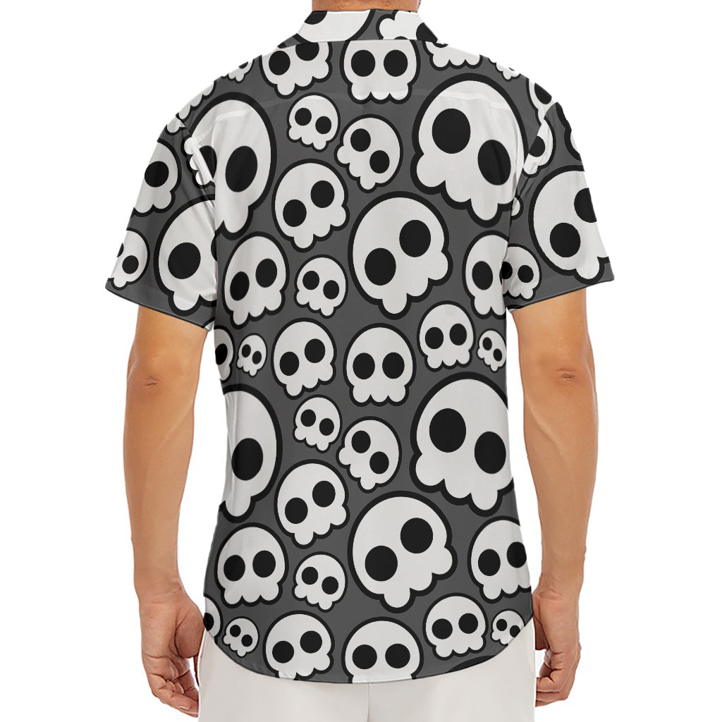 Emo Skull Pattern Print Men's Deep V-Neck Shirt
