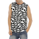 Emo Skull Pattern Print Men's Fitness Tank Top